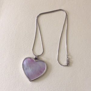 Heart mother pearl necklace sterling
